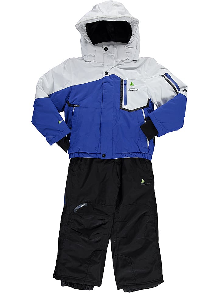 2-częściowy zestaw narciarski w kolorze niebiesko-biało-czarnym