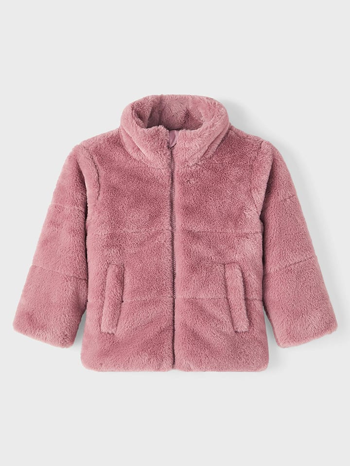 name it Kurtka pluszowa "Mosa" w kolorze szaroróżowym rozmiar: 104