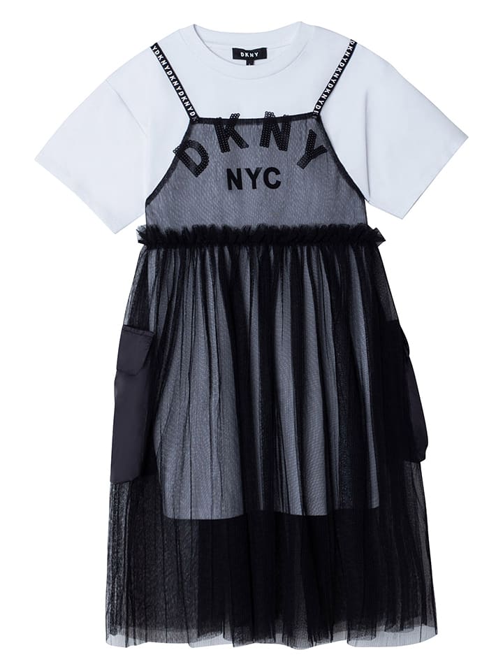 DKNY 2-częściowy zestaw w kolorze czarno-białym rozmiar: 176