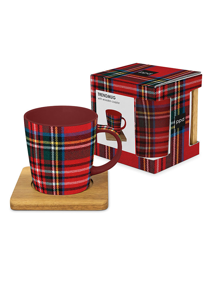 ppd Kubek "Check" w kolorze czerwonym - 350 ml rozmiar: onesize