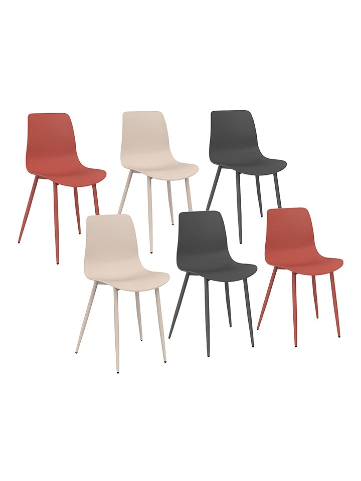 IDOMYA Factory Krzesła (6 szt.) "Nala" w różnych kolorach - 48 x 79 x 48 cm rozmiar: onesize