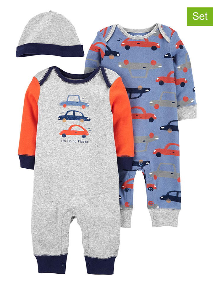 3-częściowy zestaw w kolorze szaro-niebieskim