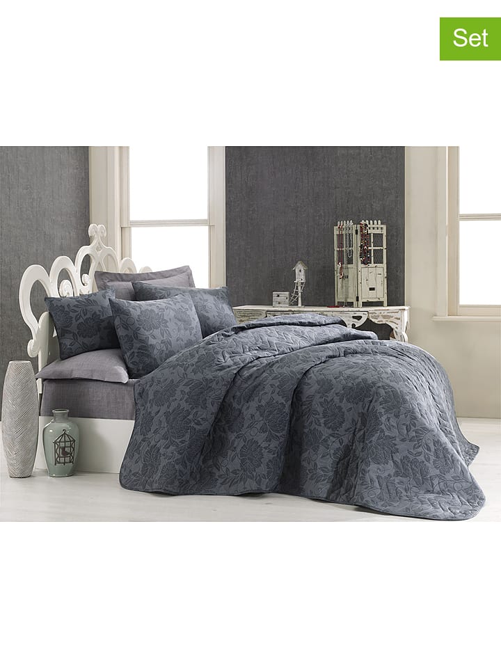 Colorful Cotton Komplet pościeli "Jamie" w kolorze antracytowym rozmiar: 135x200 cm