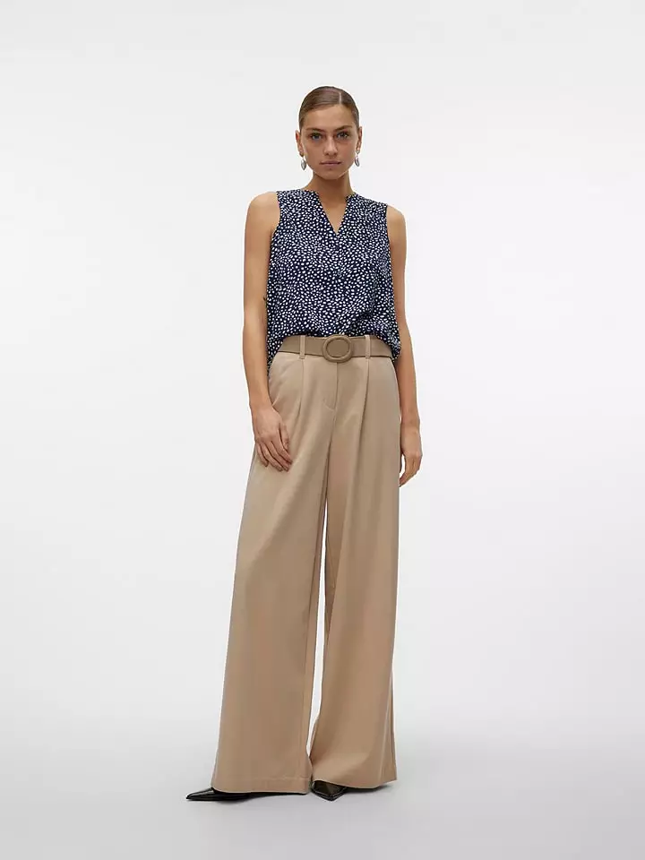 Vero Moda Bluzka "Naja" w kolorze granatowo-białym rozmiar: L