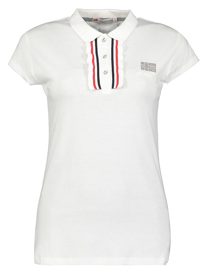 Geographical Norway Koszulka polo "Kiwana" w kolorze białym rozmiar: M