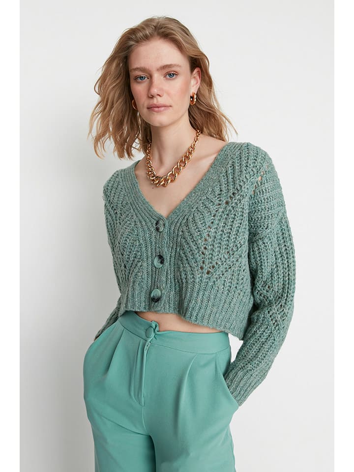 Kardigan w kolorze miętowym