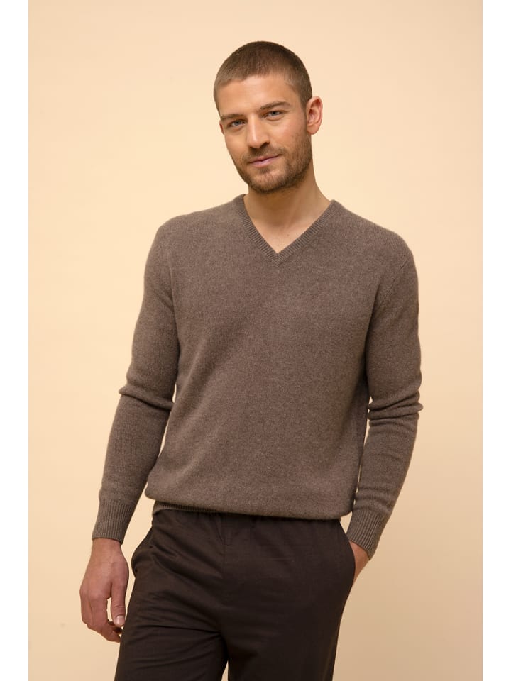 Just Cashmere Kaszmirowy sweter "Nathan" w kolorze brązowym rozmiar: M