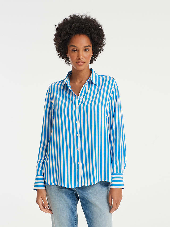 OPUS Koszula "Famila" w kolorze niebiesko-białym rozmiar: 38