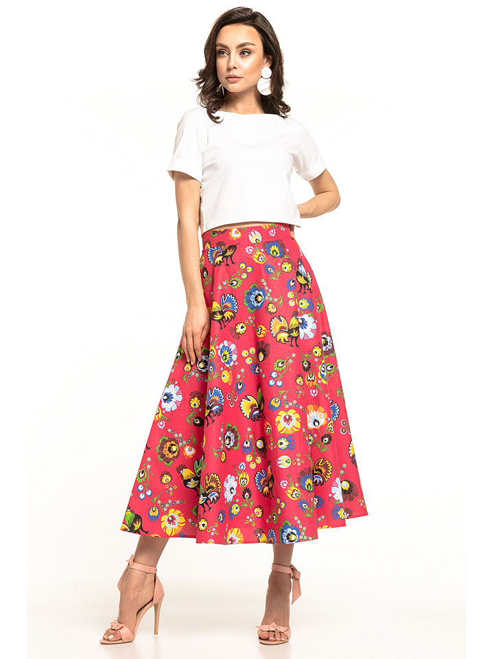 Spódnica w kolorze czerwonym ze wzorem