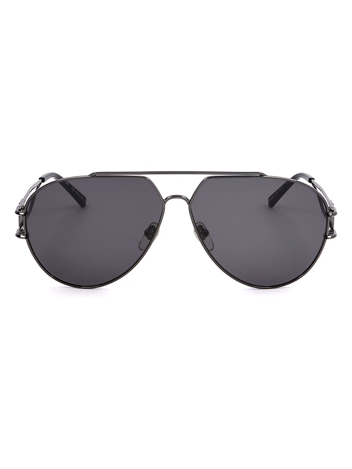 Męskie okulary przeciwsłoneczne w kolorze srebrno-czarnym