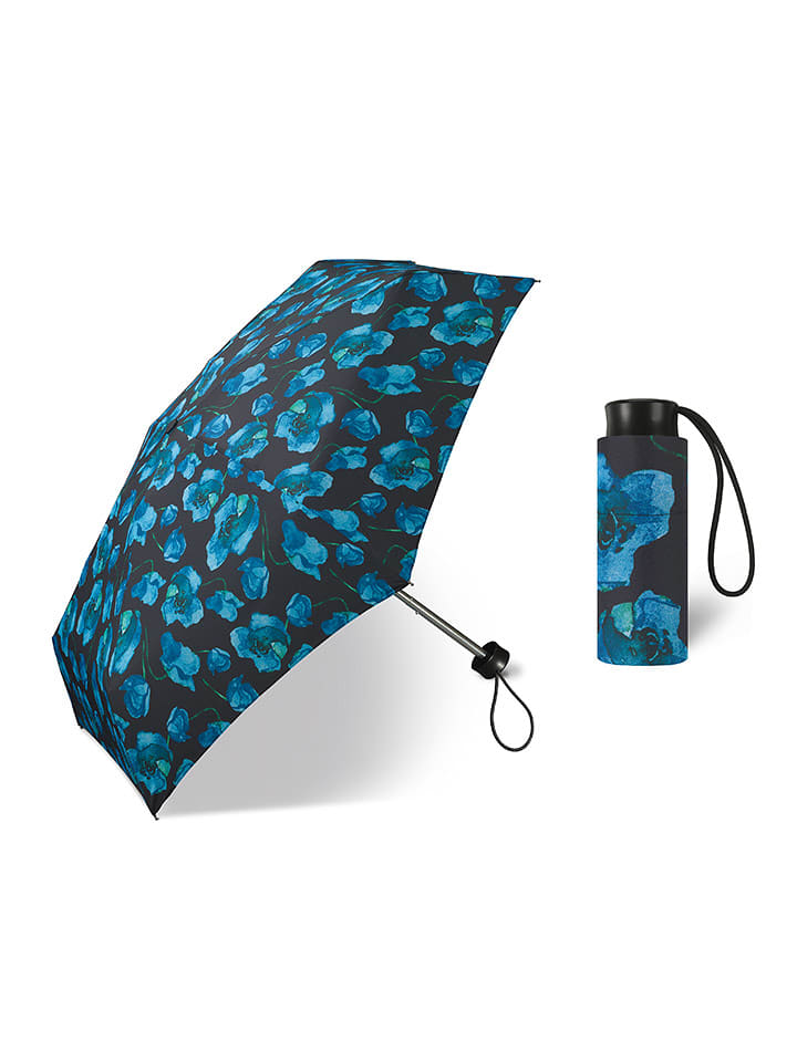 happy rain Parasol w kolorze czarno-niebieskim - Ø 90 cm rozmiar: onesize