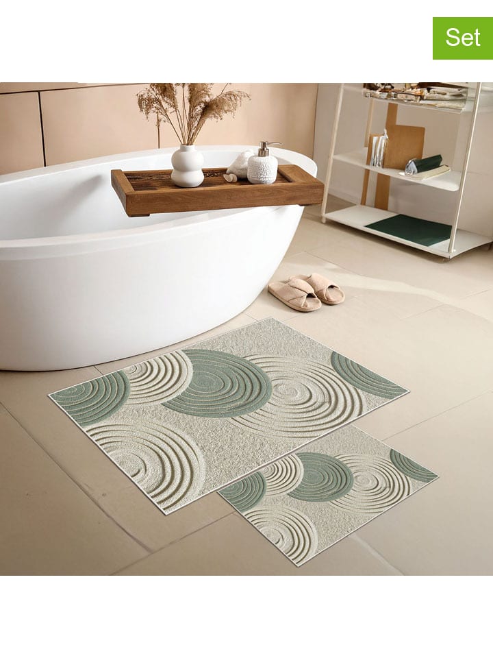Mijolnir Dywaniki łazienkowe (2 szt.) w kolorze zielono-beżowym rozmiar: onesize