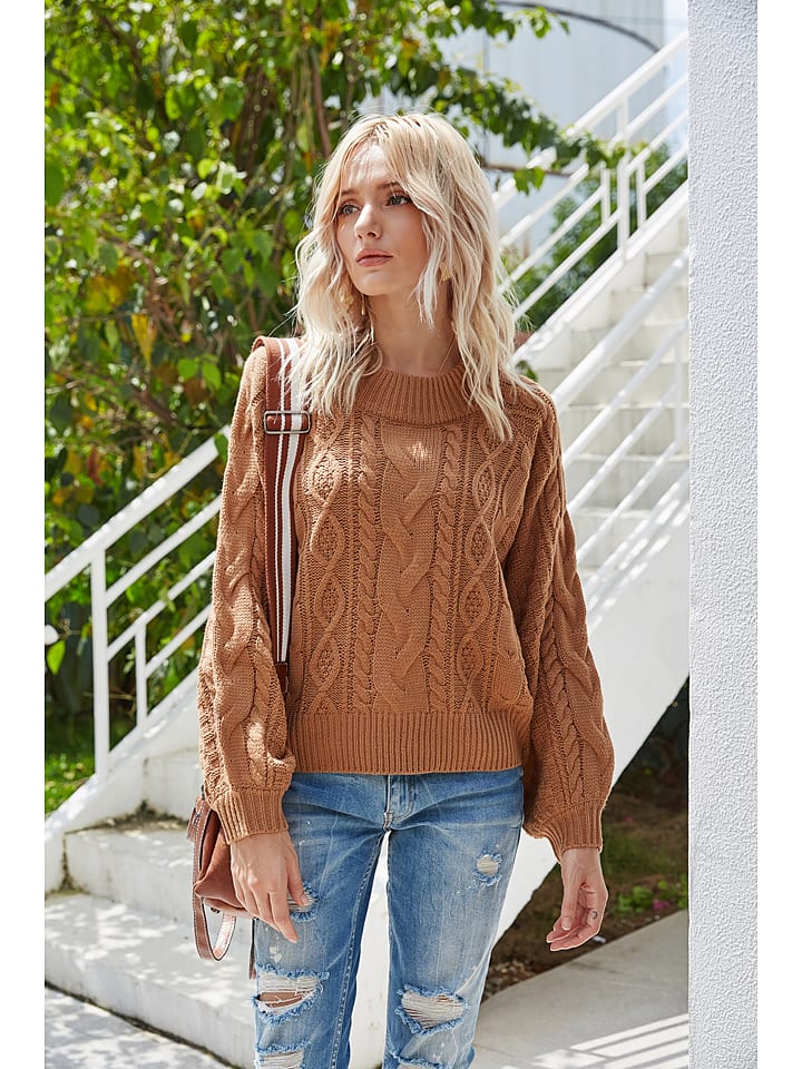 Sweter w kolorze jasnobrązowym