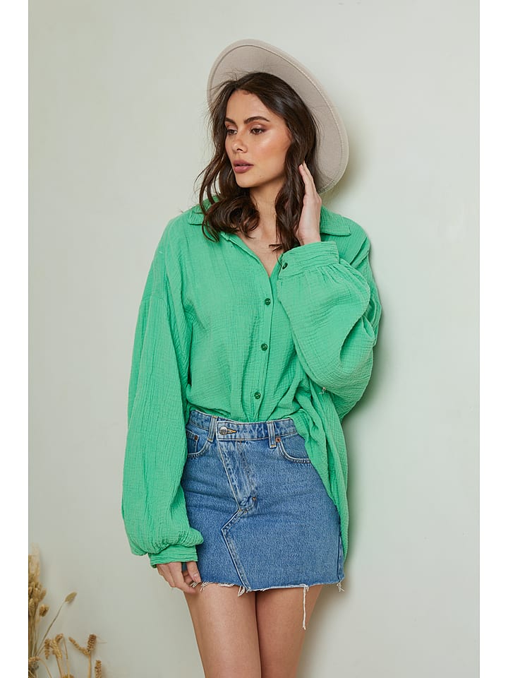 Pure Cotton Koszula w kolorze zielonym rozmiar: S/M