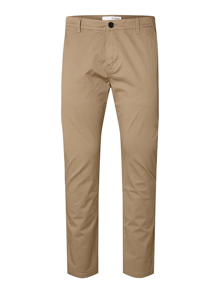 SELECTED HOMME Spodnie chino "Slim 175" w kolorze jasnobrązowym rozmiar: W28/L32