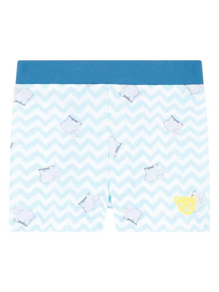 Steiff Szorty kąpielowe w kolorze błękitno-białym rozmiar: 122