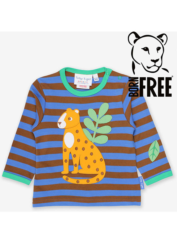 Toby Tiger Koszulka w kolorze jasnobrązowo-niebieskim rozmiar: 98