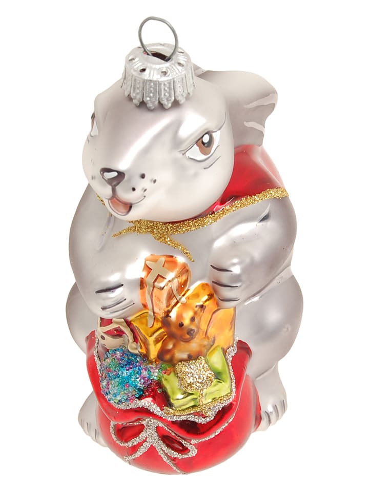 Krebs Glas Lauscha Ozdoba choinkowa w kolorze srebrnym - dł. 12 cm rozmiar: onesize