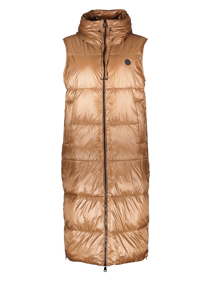 WHITE LABEL Kamizelka pikowana w kolorze jasnobrązowym rozmiar: 48