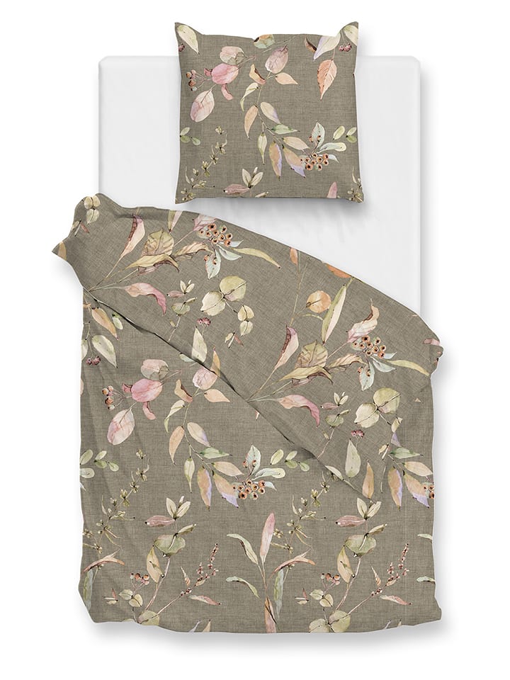 Zo!Home Komplet pościeli renforcé "Sambuco" w kolorze khaki rozmiar: 200x220 cm