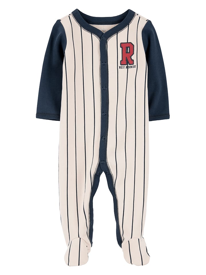 carter's Śpioszki w kolorze beżowo-granatowym rozmiar: 62