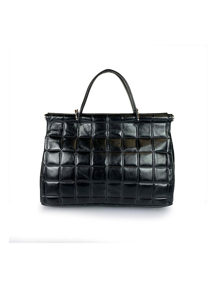 Skórzana torebka w kolorze czarnym - 30 x 21 x 13 cm