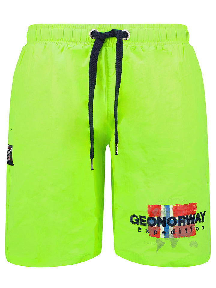 Geographical Norway Szorty kąpielowe "Qovanni" w kolorze zielonym rozmiar: M