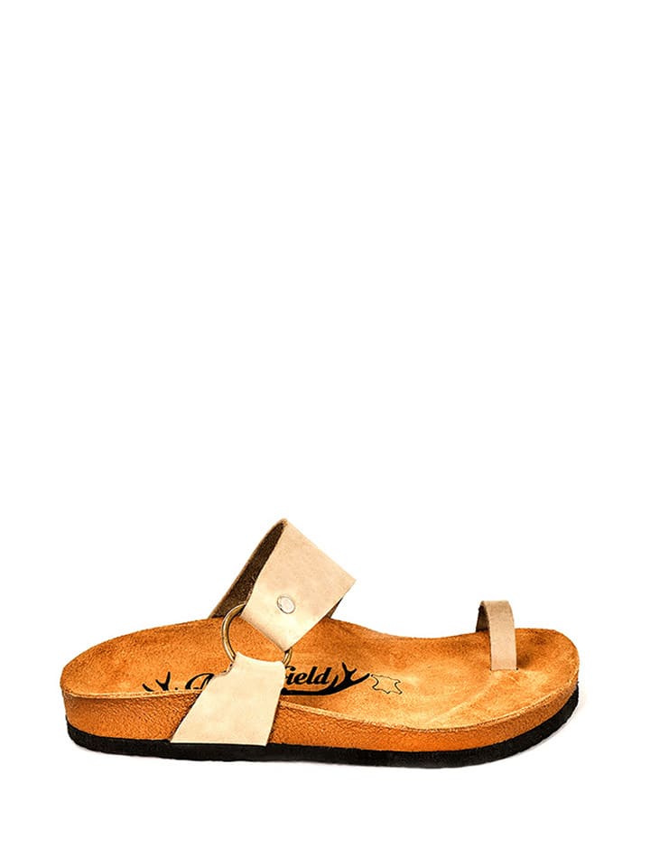 Moosefield Skórzane japonki w kolorze beżowym rozmiar: 40