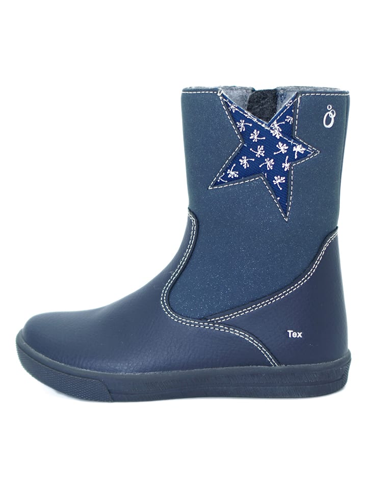 lamino Skórzane kozaki zimowe w kolorze granatowym rozmiar: 30