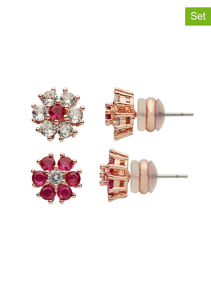 U.S. Polo Assn. Pozłacane kolczyki-wkrętki (2 szt.) z kryształami rozmiar: onesize