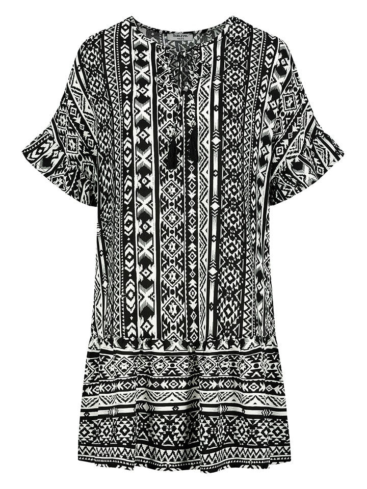 Sublevel Sukienka w kolorze czarno-białym rozmiar: L