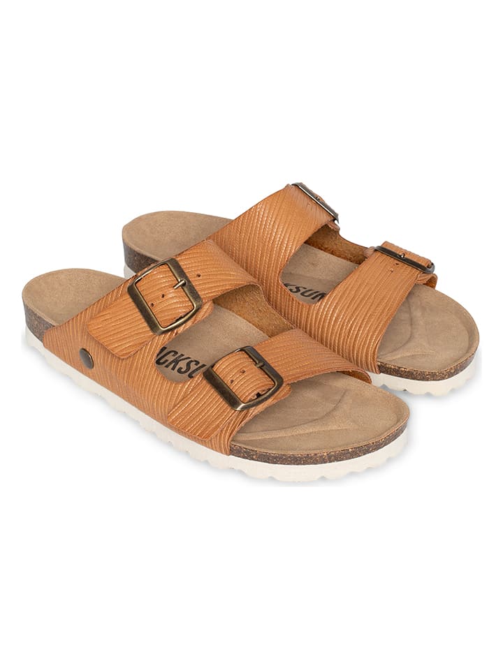 BACKSUN Klapki "Bali" w kolorze jasnobrązowym rozmiar: 41