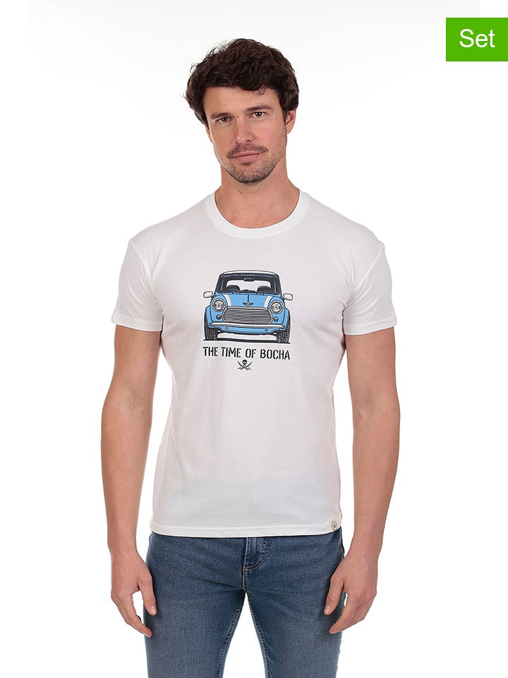 The Time of Bocha Koszulki (2 szt.) w kolorze granatowo-białym rozmiar: XL