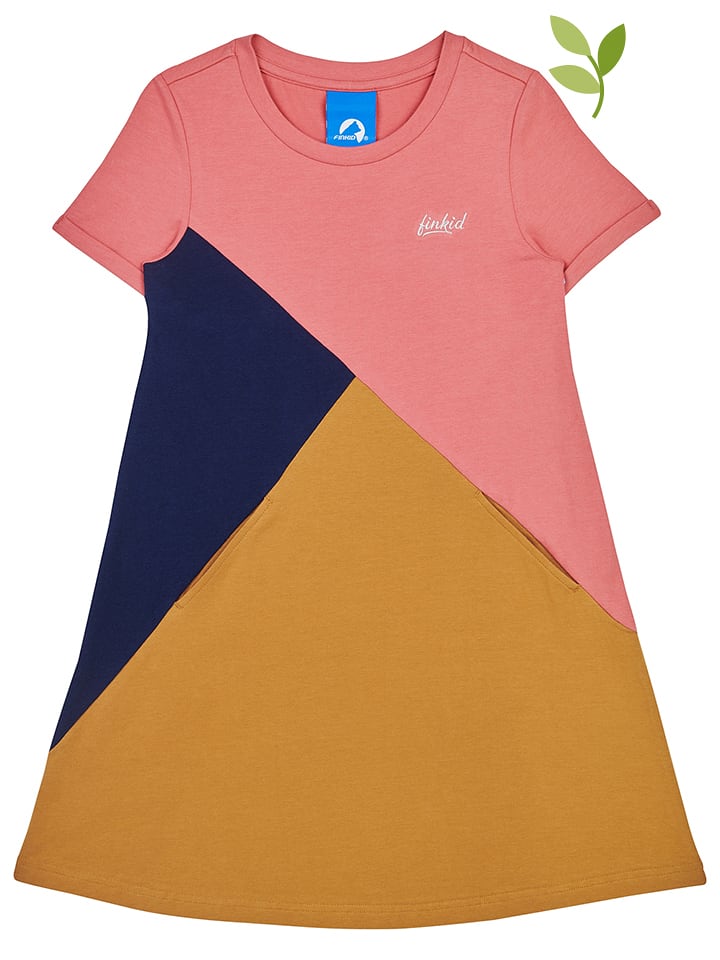 finkid Sukienka "Merikortti" w kolorze granatowo-jasnoróżowym rozmiar: 100/110