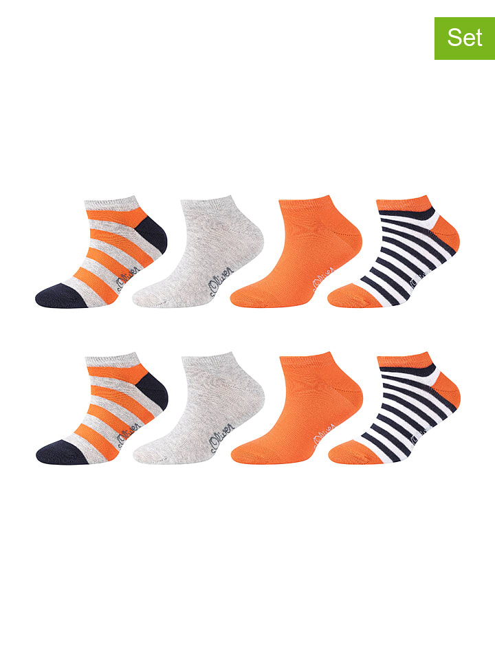 s.Oliver Skarpety (8 par) w kolorze szaro-pomarańczowym rozmiar: 35-38