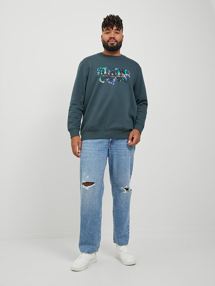 JACK & JONES PLUS Bluza w kolorze morskim rozmiar: 5XL