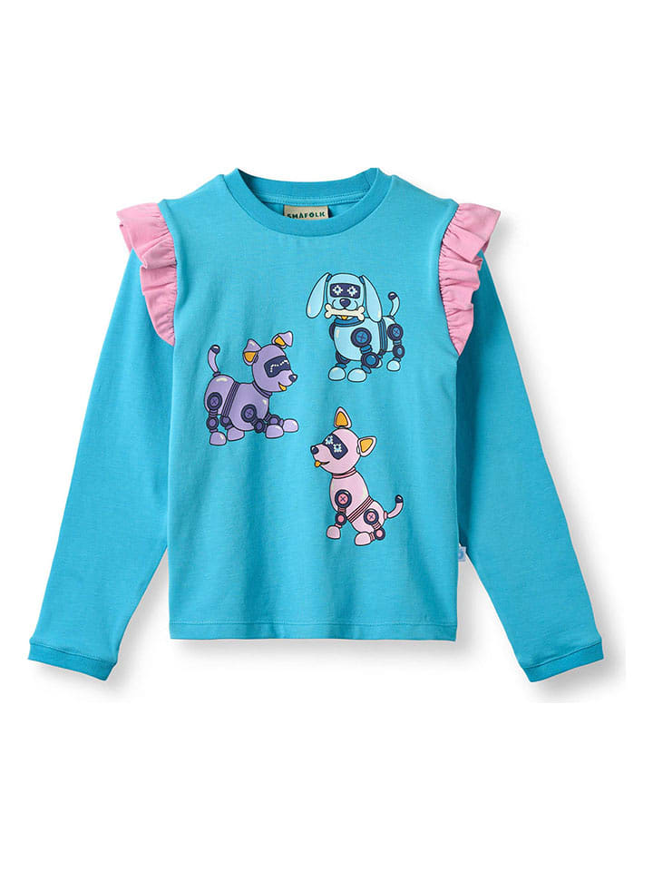 Småfolk Koszulka w kolorze niebieskim rozmiar: 104/110