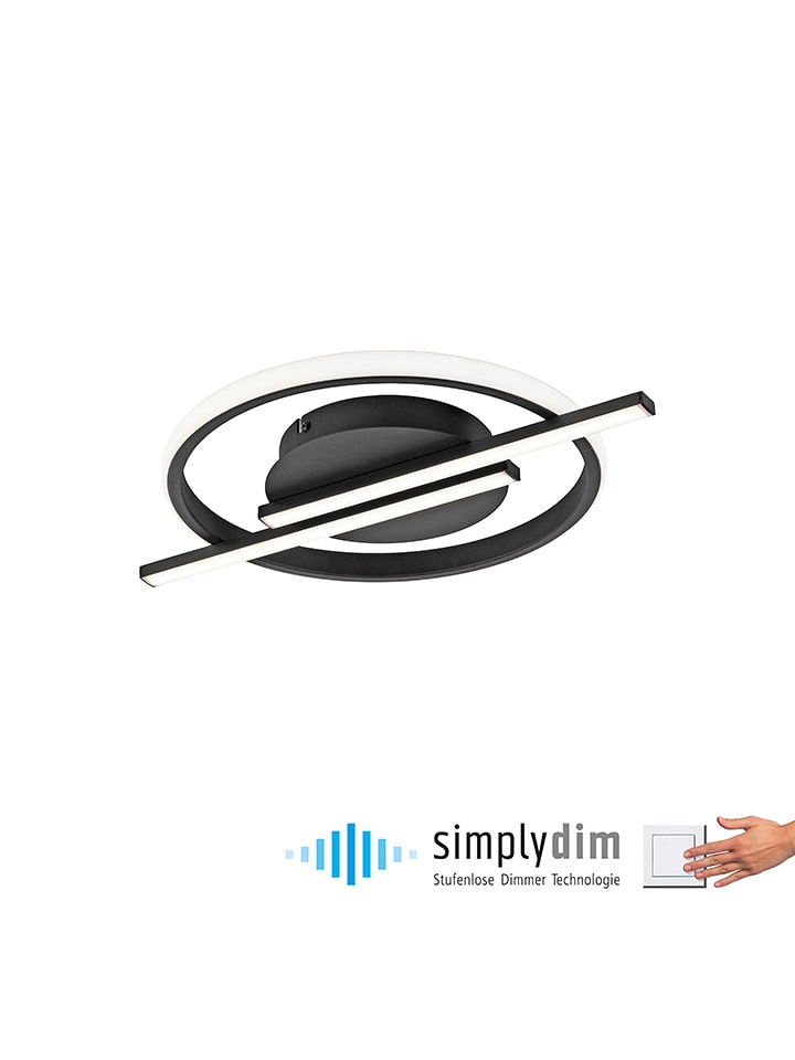 Just Light Lampa sufitowa LED w kolorze czarnym - Ø 42,5 cm rozmiar: onesize