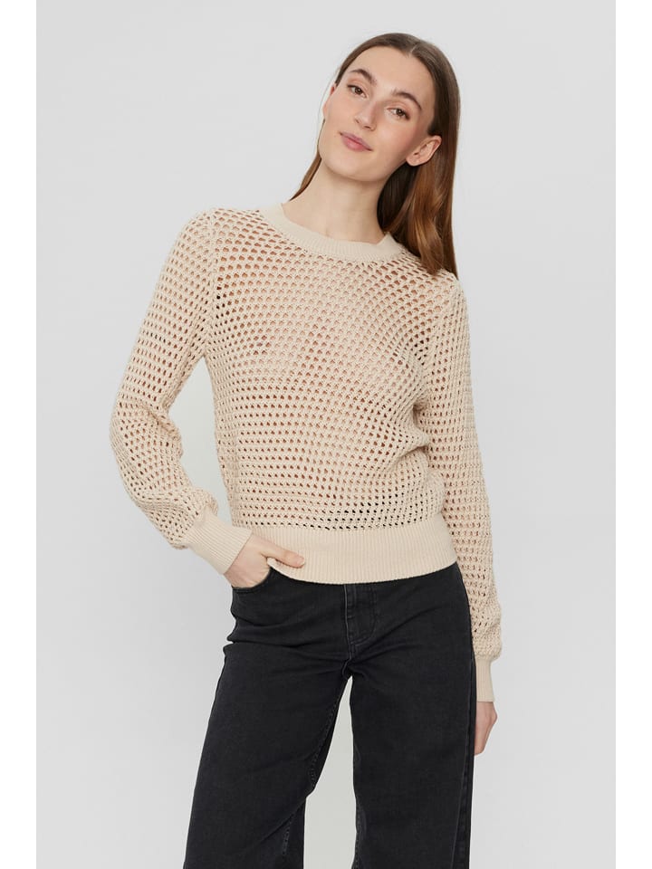 NÜMPH Sweter "Sunny" w kolorze beżowym rozmiar: S