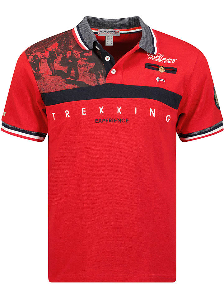 Geographical Norway Koszulka polo "Kevyn" w kolorze czerwonym rozmiar: M
