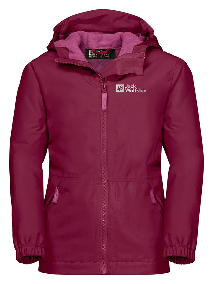 Jack Wolfskin Kurtka zimowa "Snowy Days" w kolorze bordowym rozmiar: 140