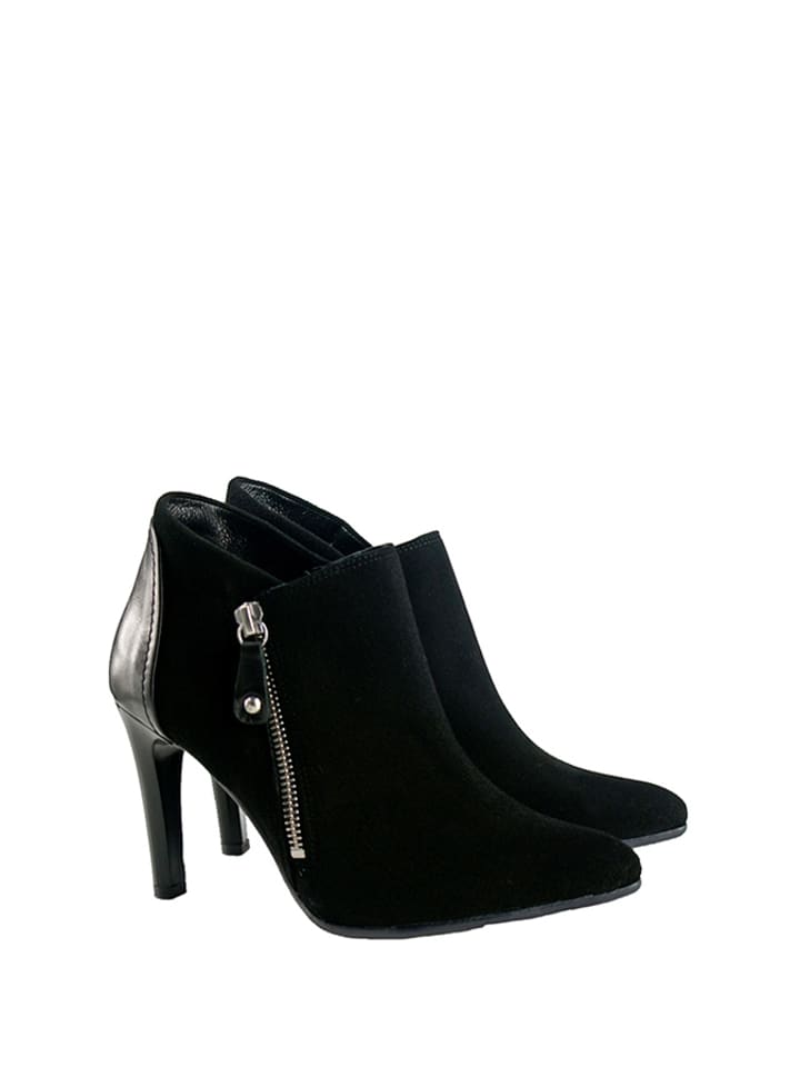 Skórzane botki w kolorze czarnym