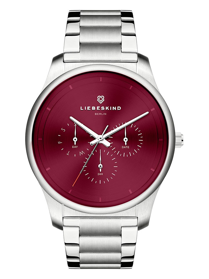 Liebeskind Chronograf w kolorze srebrno-bordowym rozmiar: onesize