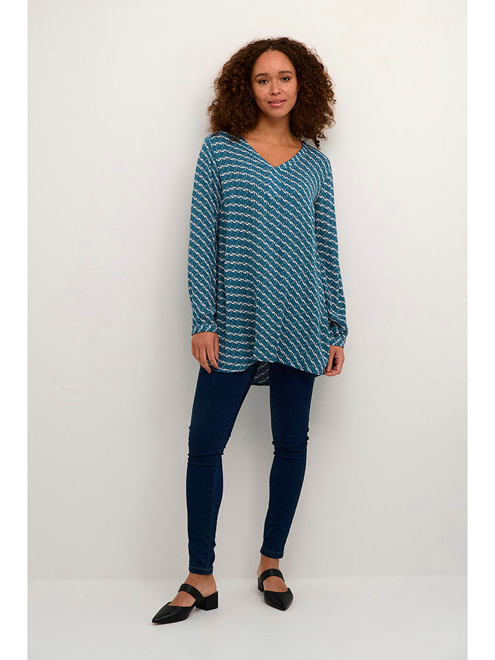 Kaffe Bluzka "Marita" w kolorze niebiesko-białym rozmiar: 34