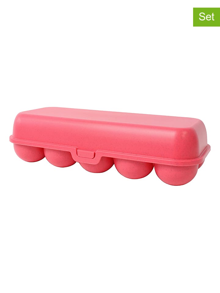 koziol Pudełka (2 szt.) w kolorze koralowym na jajka - 12 x 28 cm rozmiar: onesize
