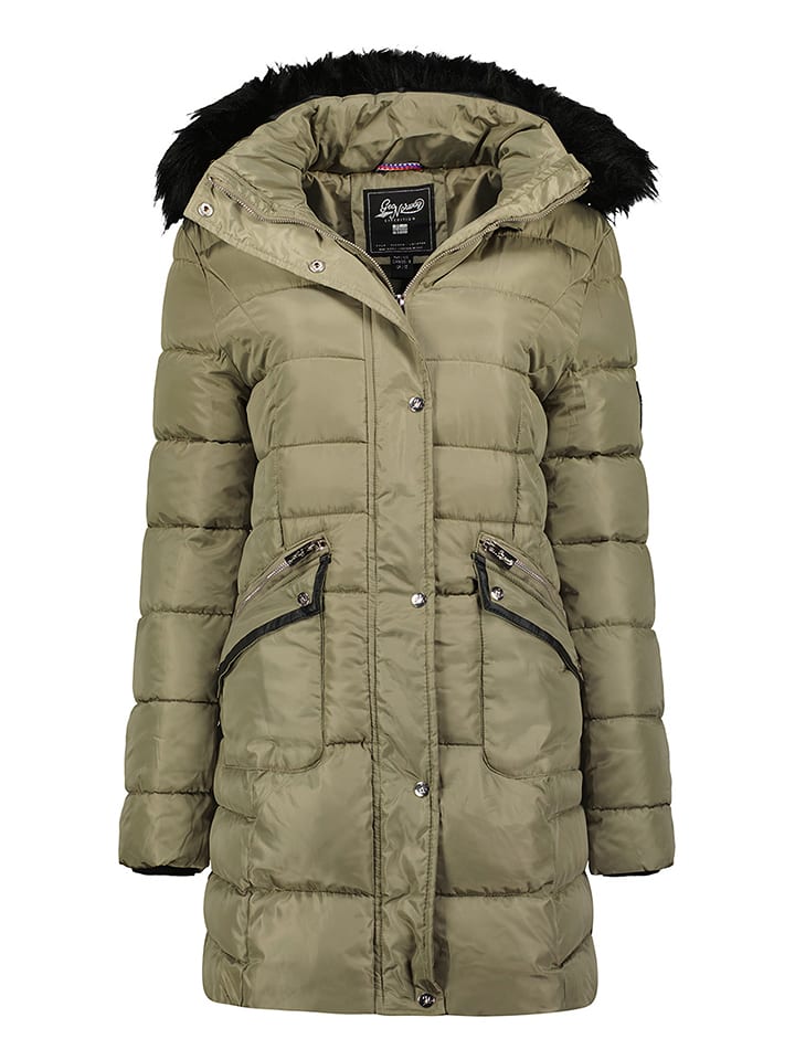 Geographical Norway Płaszcz zimowy "Bijoux" w kolorze szarobrązowym rozmiar: S