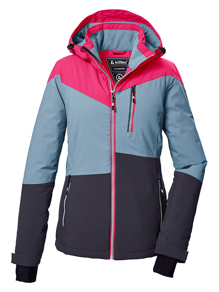 Killtec Kurtka narciarska w kolorze antracytowo-błękitno-różowym rozmiar: 40