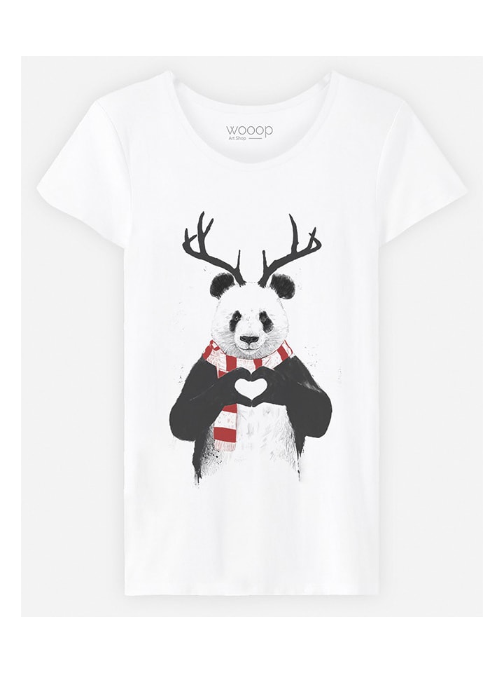 WOOOP Koszulka "Xmas Panda" w kolorze białym rozmiar: XL