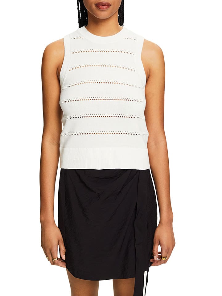 ESPRIT Top w kolorze kremowym rozmiar: XS