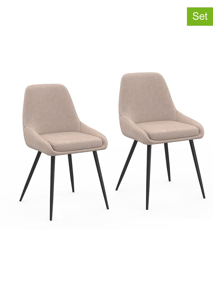 IDOMYA Factory Krzesła (2 szt.) "Ornella" w kolorze beżowym do jadalni - 47,5 x 79 x 54 cm rozmiar: onesize